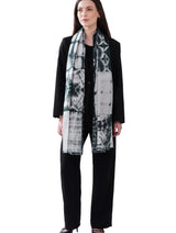 Women's Black & White Printed Soft Cotton Designer Shawl - Thumbnail 2