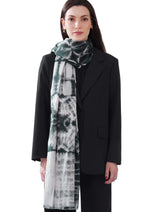 Women's Black & White Printed Soft Cotton Designer Shawl - Thumbnail 1