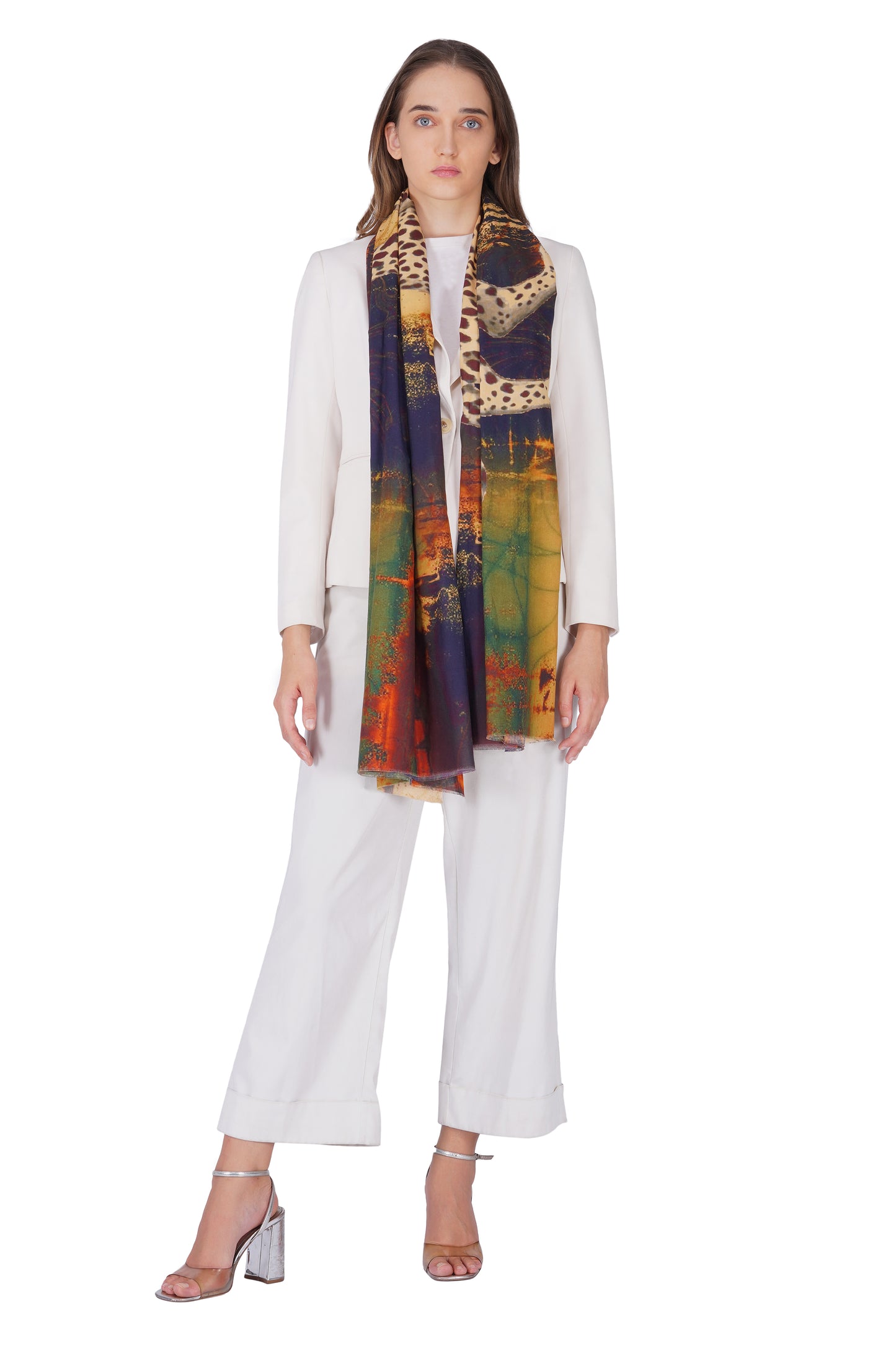 Women's Black Tiger Print Premium Soft Cotton Shawl