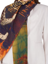 Women's Black Tiger Print Premium Soft Cotton Shawl - Thumbnail 4
