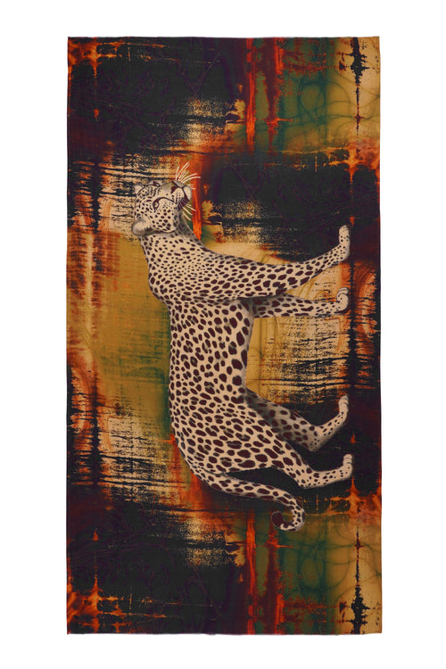 Women's Black Tiger Print Premium Soft Cotton Shawl