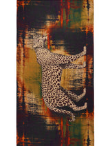 Women's Black Tiger Print Premium Soft Cotton Shawl - Thumbnail 5