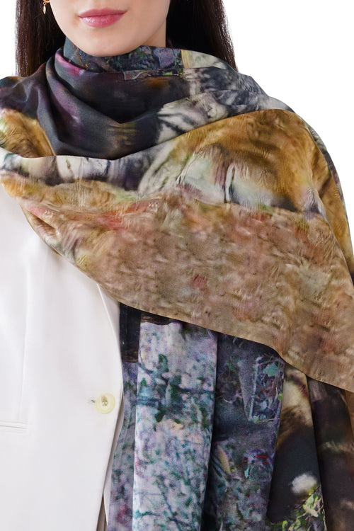 Women's Black Tiger Print Premium Cotton Stylish Shawl
