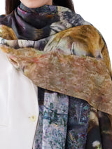 Women's Black Tiger Print Premium Cotton Stylish Shawl - Thumbnail 2