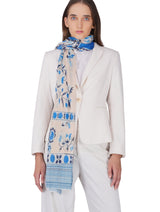Women's Cream Modern Modal Stylish Printed Stole - Thumbnail 1