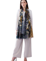 Women's Black Tiger Print Premium Cotton Stylish Shawl - Thumbnail 3