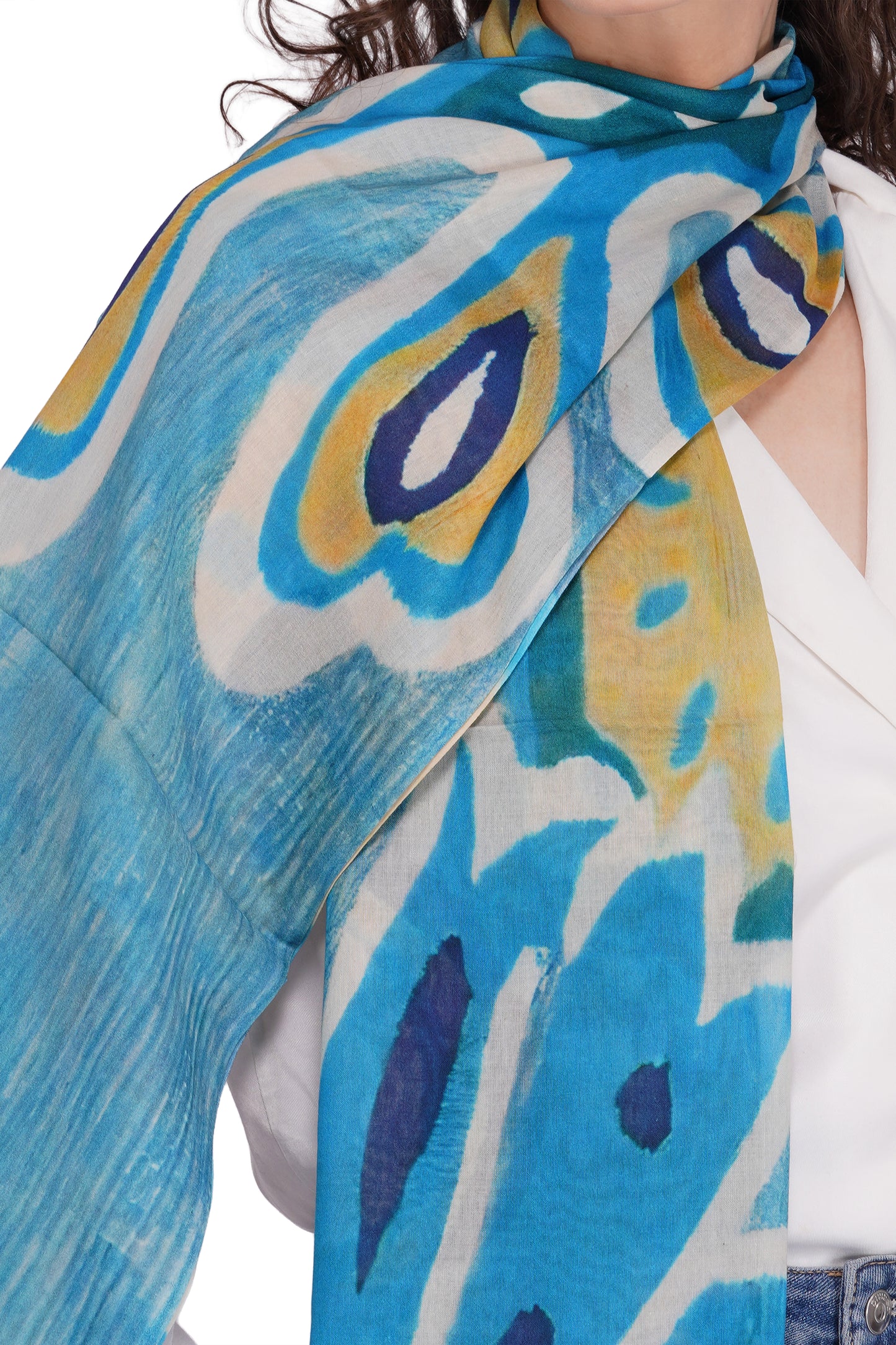 Premium Blue Modal Stole for Women | Toosh Moda Elegant Collection