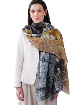 Women's Black Tiger Print Premium Cotton Stylish Shawl - Thumbnail 1