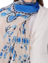 Women's Cream Modern Modal Stylish Printed Stole - Thumbnail 4