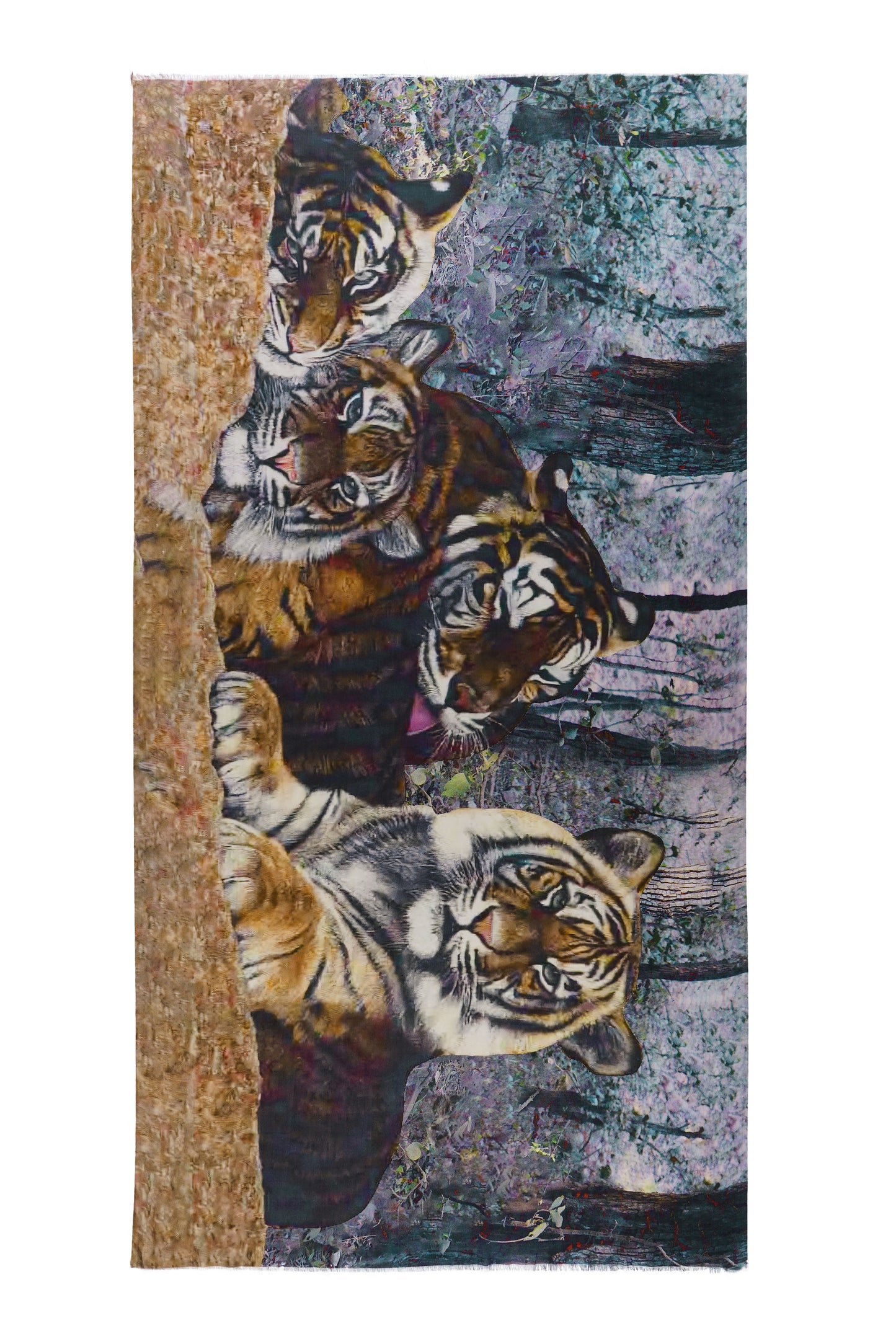 Women's Black Tiger Print Premium Cotton Stylish Shawl