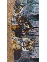 Women's Black Tiger Print Premium Cotton Stylish Shawl - Thumbnail 5