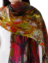 Women's Multi Colour Contemporary Art Wool Stole - Thumbnail 3