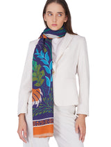 Women's Multi Colour Tiger Print Premium Signature Shawl - Thumbnail 1