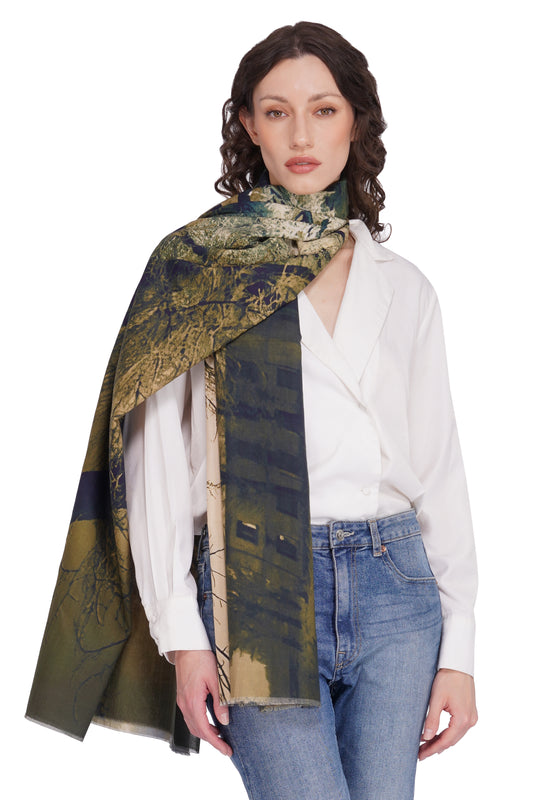 Toosh Moda Women’s Black Luxe 100% Cotton Printed Designer Shawl