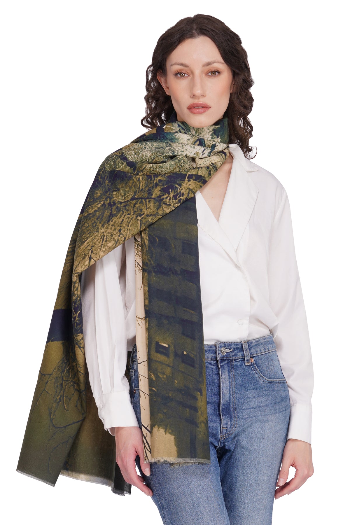 Toosh Moda Women’s Black Luxe 100% Cotton Printed Designer Shawl - Image 2