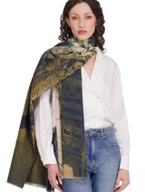 Toosh Moda Women’s Black Luxe 100% Cotton Printed Designer Shawl - Thumbnail 2