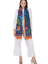 Women's Multi Colour Tiger Print Premium Signature Shawl - Thumbnail 2