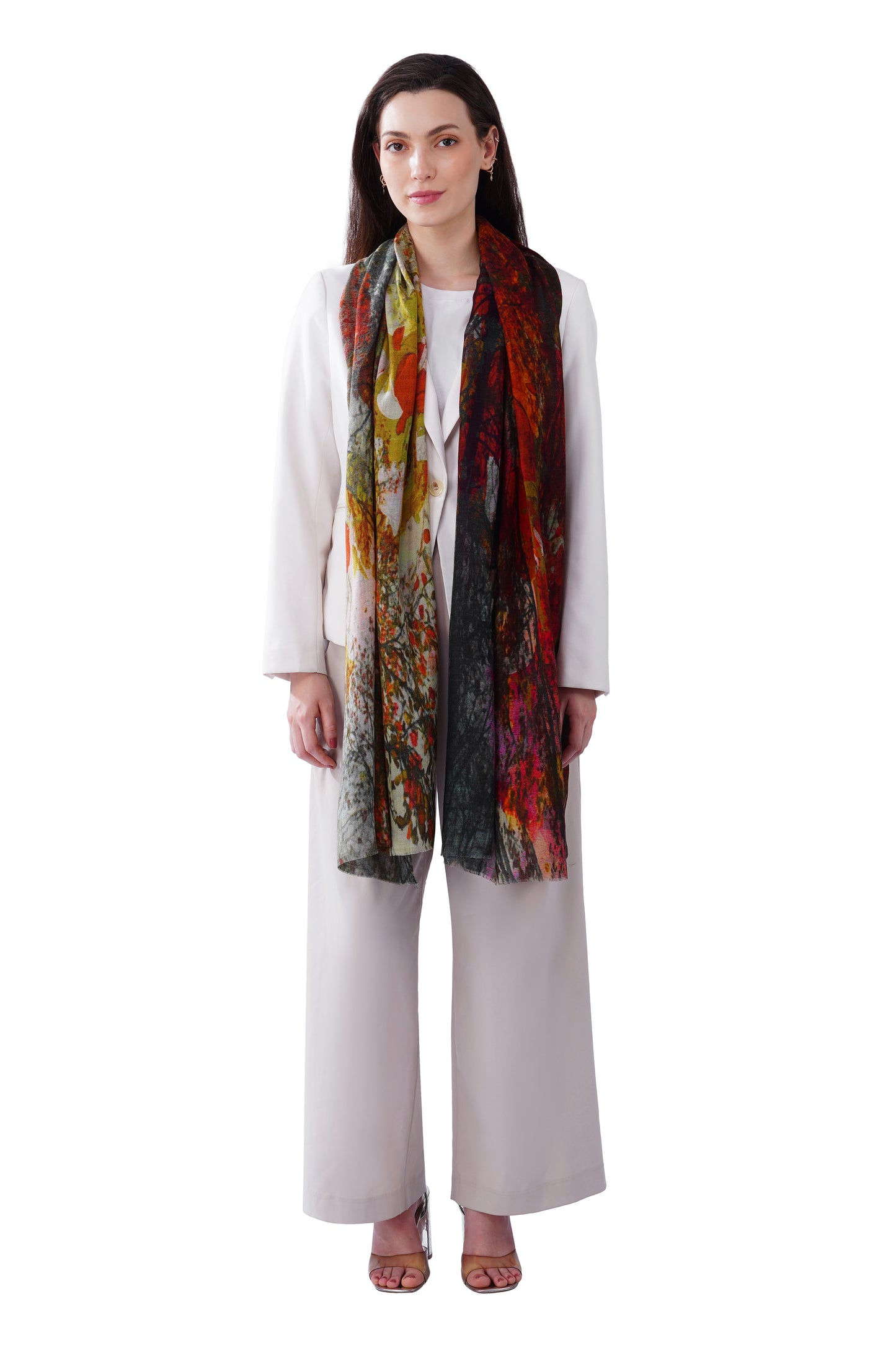 Women's Multi Colour Contemporary Art Wool Stole