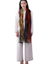 Women's Multi Colour Contemporary Art Wool Stole - Thumbnail 4