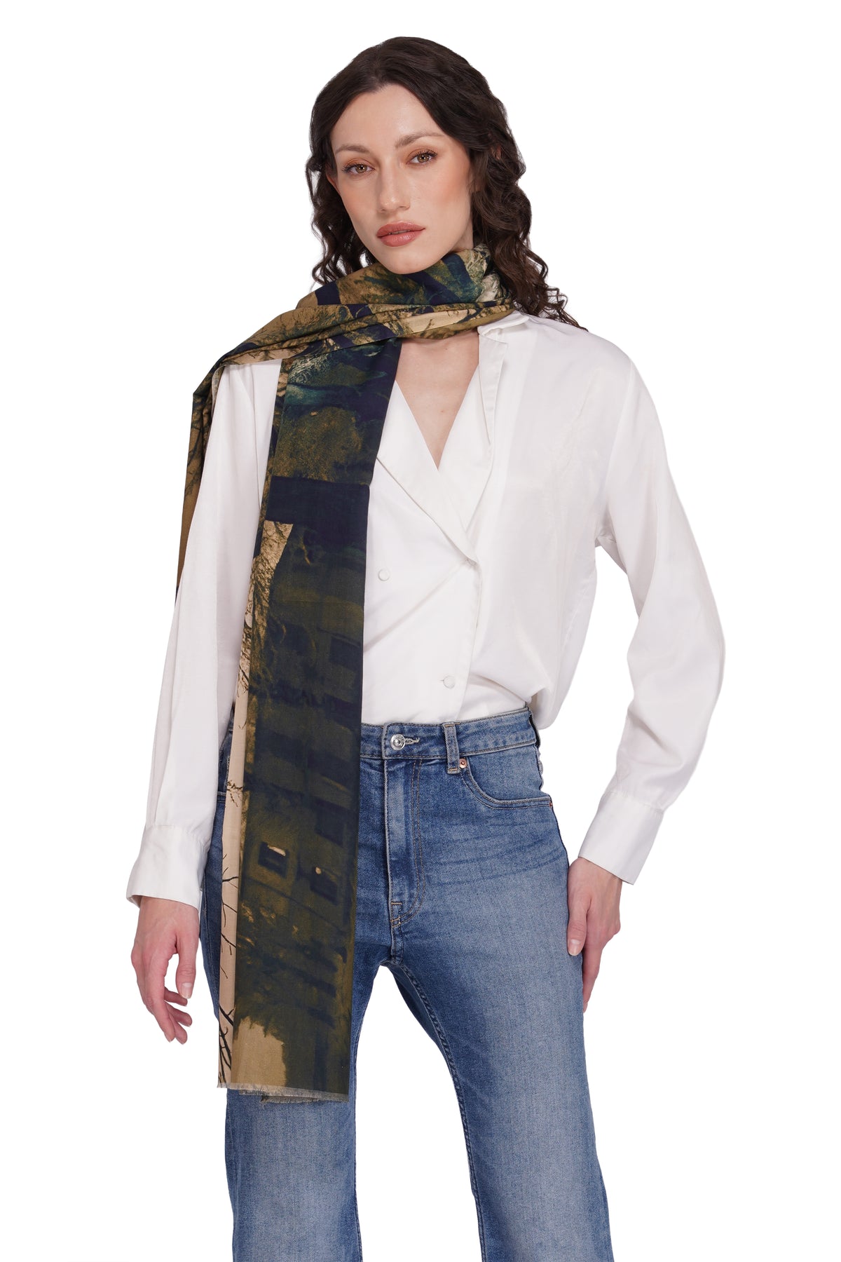 Toosh Moda Women’s Black Luxe 100% Cotton Printed Designer Shawl - Image 1