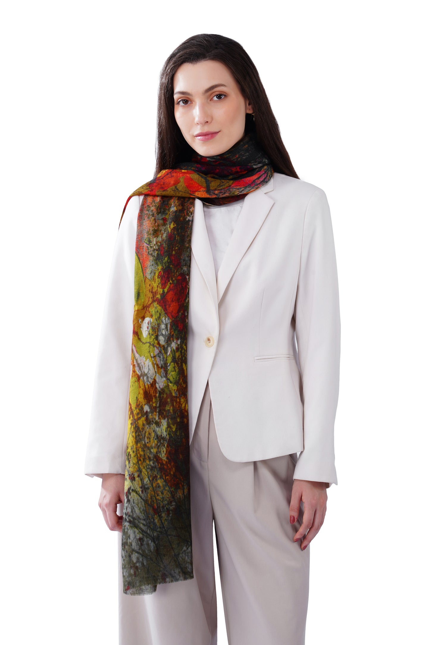 Women's Multi Colour Contemporary Art Wool Stole