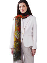 Women's Multi Colour Contemporary Art Wool Stole - Thumbnail 1