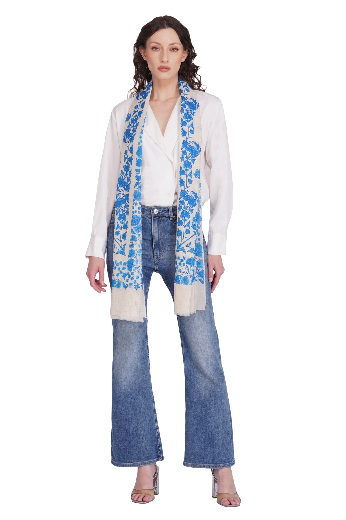Toosh Moda Women’s White Minimal Modal Elegant Stole - Image 4