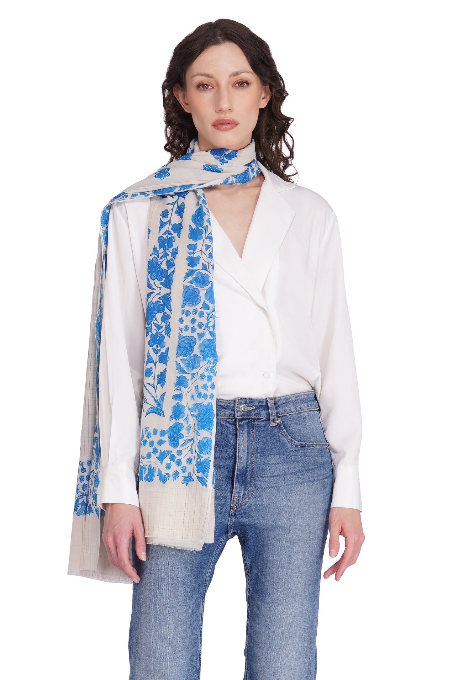 Toosh Moda Women’s White Minimal Modal Elegant Stole