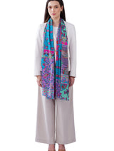 Women's Blue Classic Cotton Everyday Wear Stole - Thumbnail 1