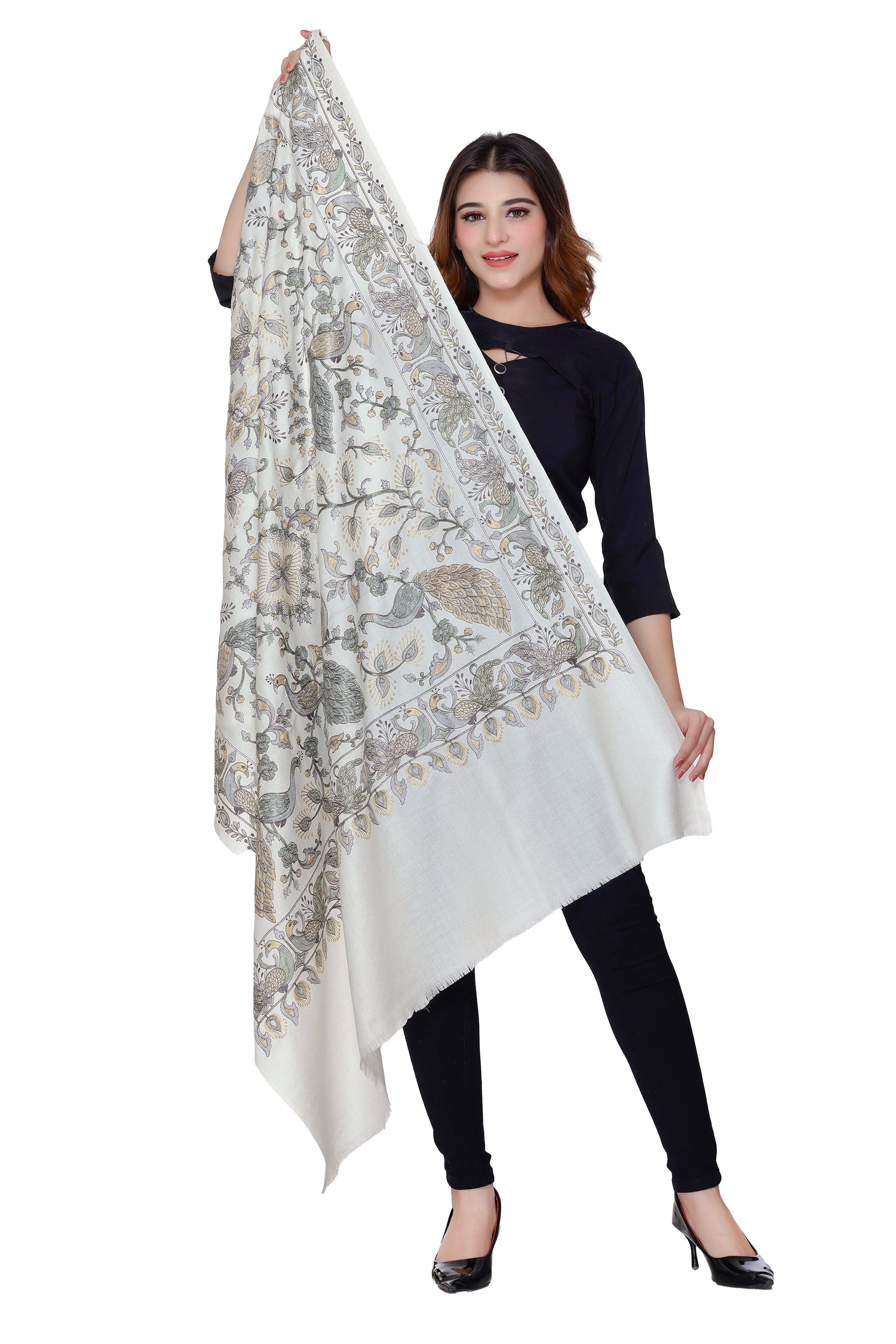 His And Her Set Of fine modal silk Digital Print Shawls and Embroidered shawls(COMBO PACK)