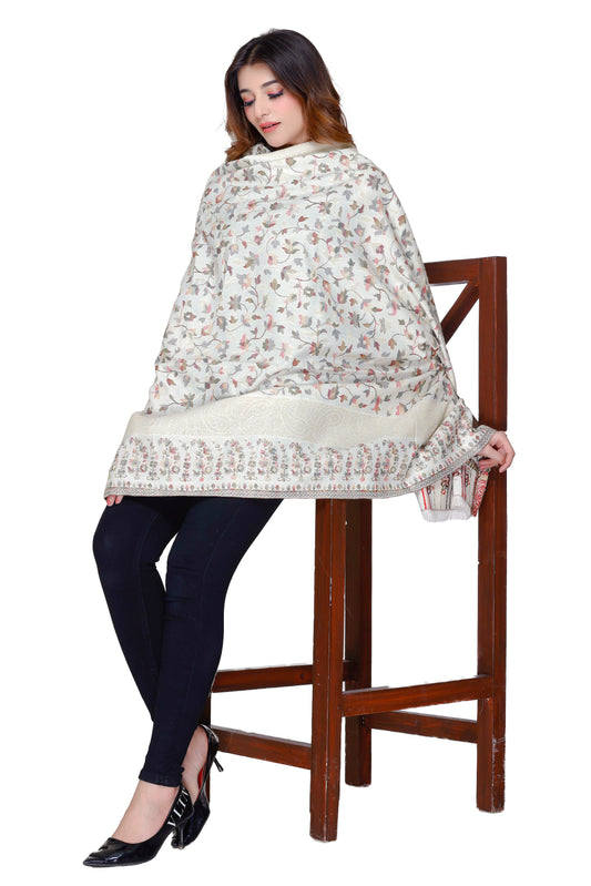 TOOSH MODA شالات جاكار نسائية (أبيض)