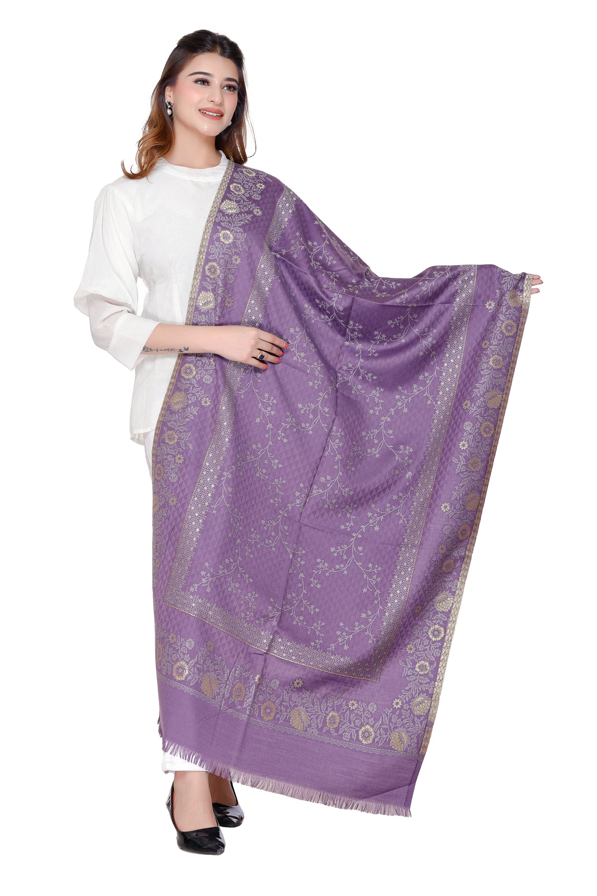 Women's jacquard shawls - Image 4