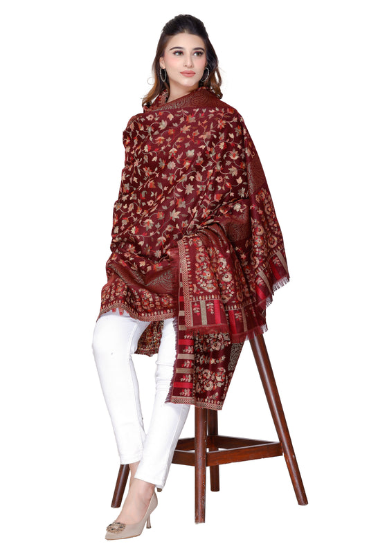 TOOSH MODA شالات جاكار نسائية (كستنائي)