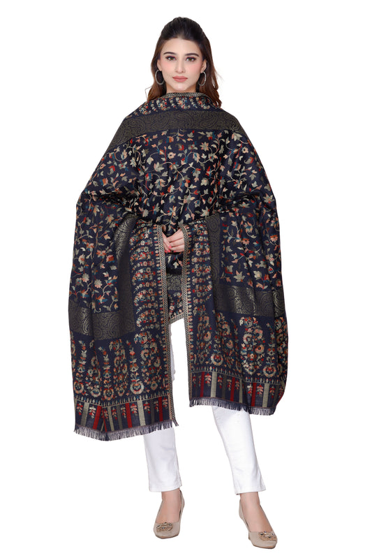 TOOSH MODA شالات جاكار نسائية (أسود)