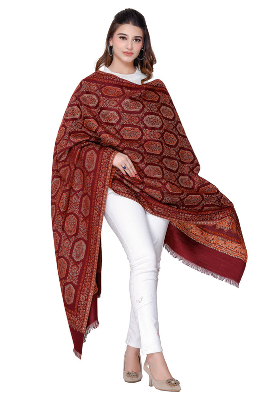 TOOSH MODA شالات جاكار نسائية (كستنائي)