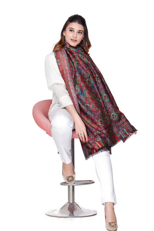 TOOSH MODA شالات نسائية مطبوعة (أسود)