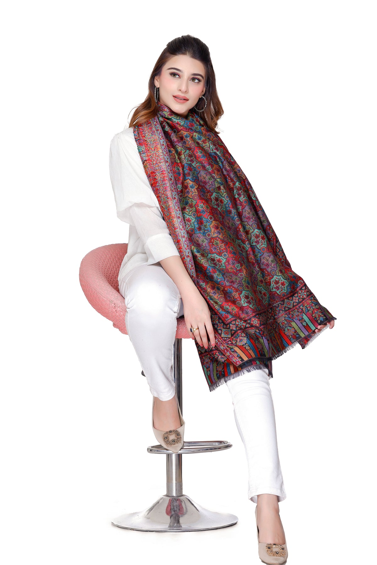 TOOSH MODA شالات نسائية مطبوعة (أسود) - Image 1