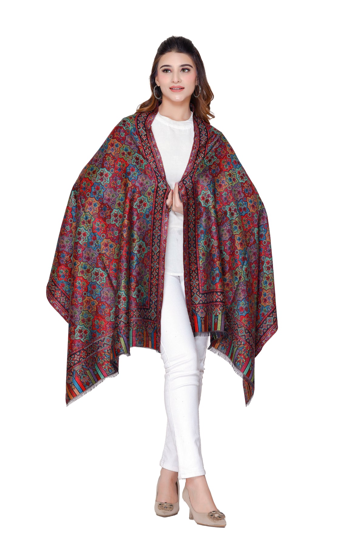 TOOSH MODA شالات نسائية مطبوعة (أسود) - Image 2