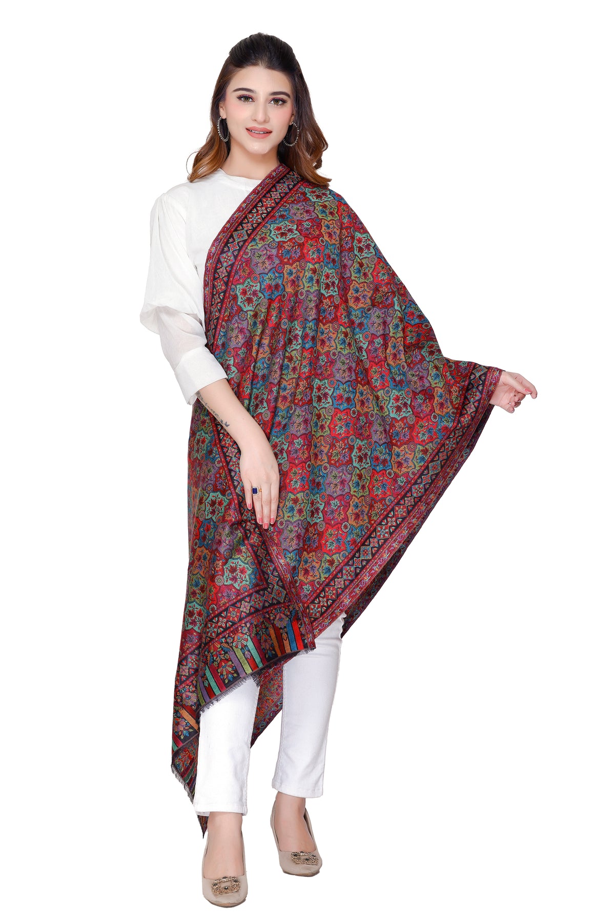 TOOSH MODA شالات نسائية مطبوعة (أسود) - Image 3