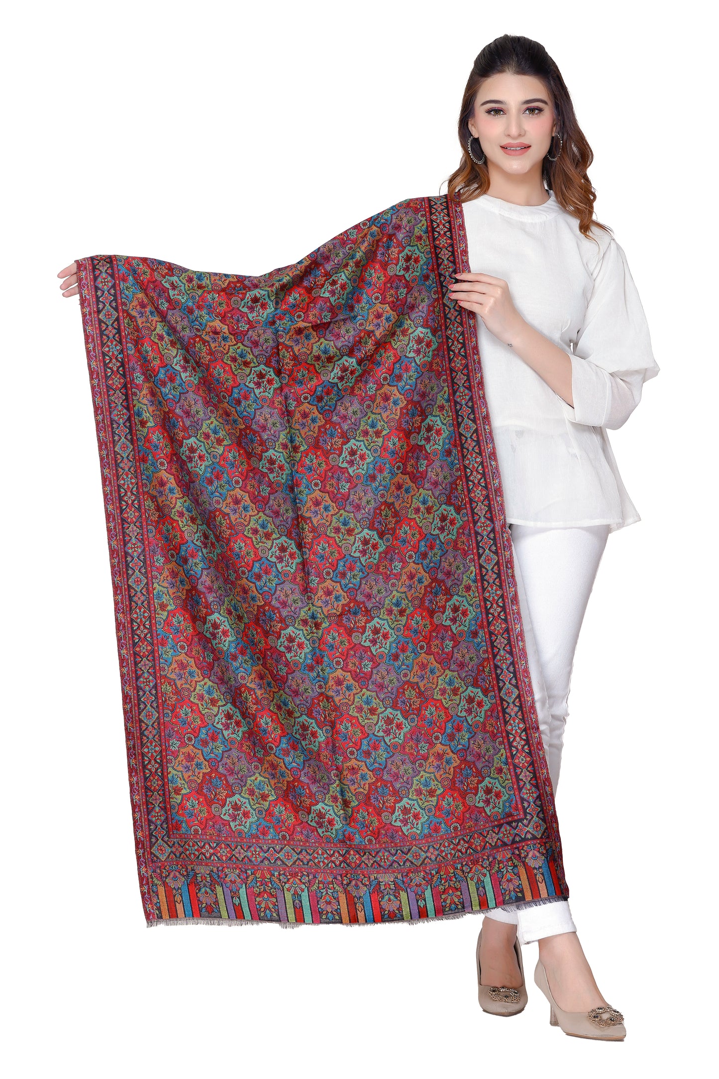 TOOSH MODA شالات نسائية مطبوعة (أسود)