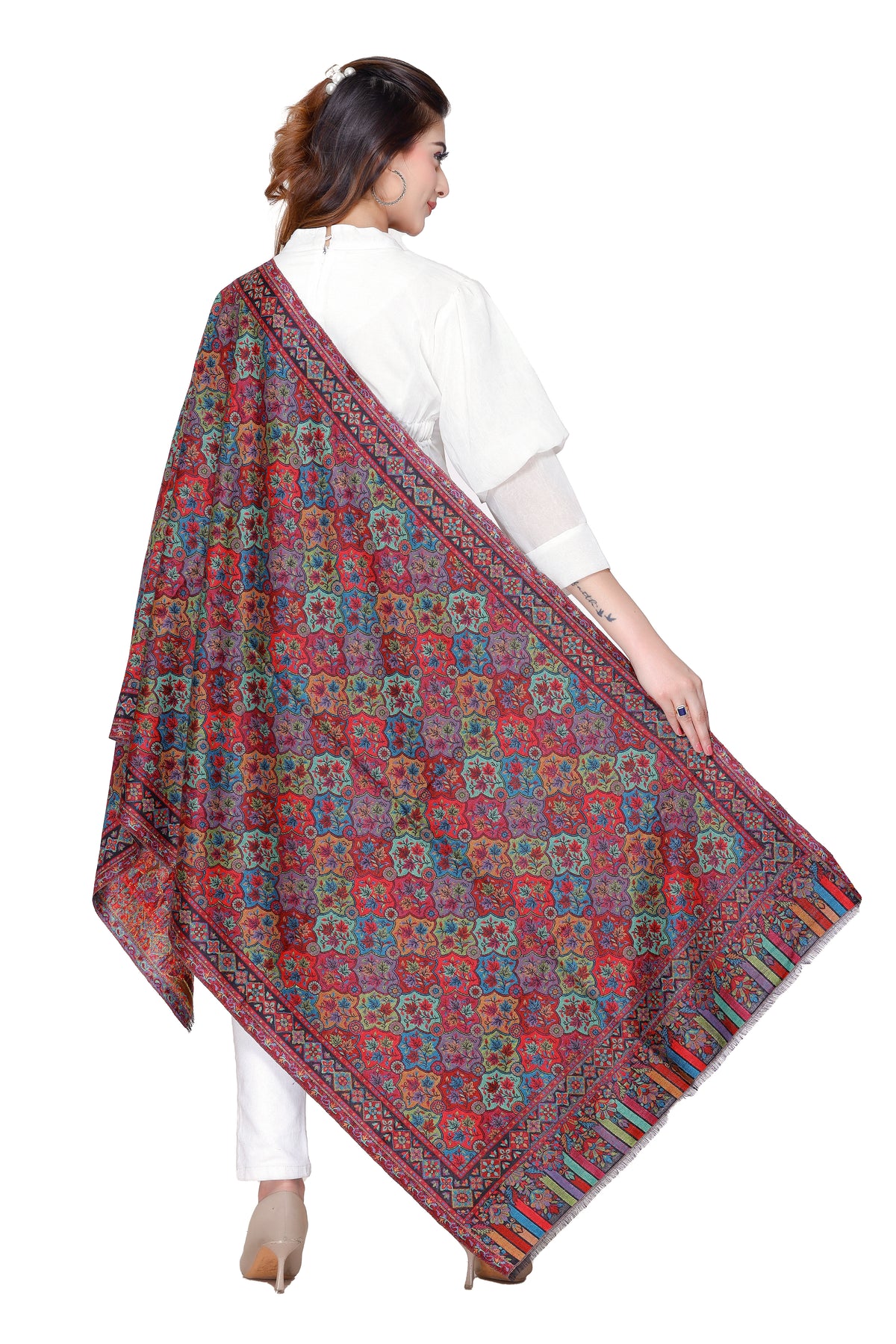 TOOSH MODA شالات نسائية مطبوعة (أسود) - Image 5