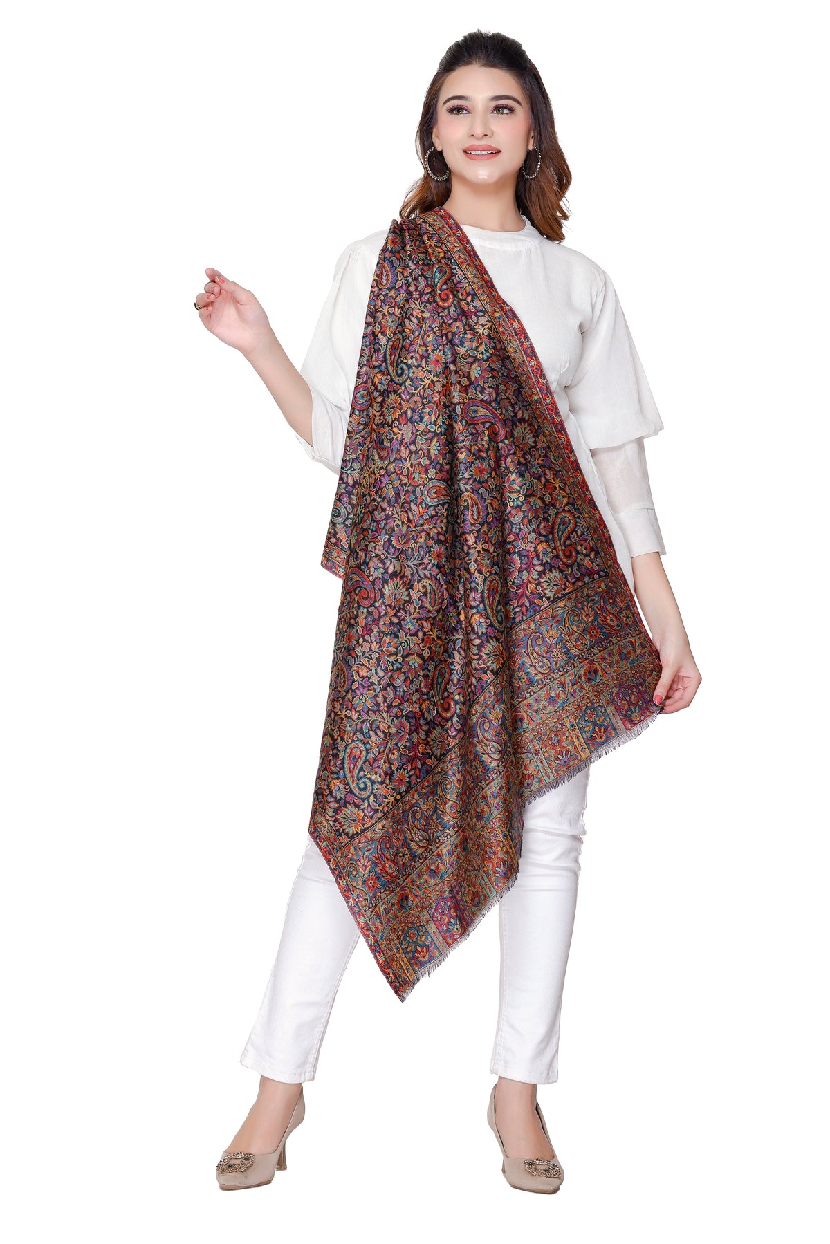 TOOSH MODA شالات نسائية مطبوعة (أسود) - Image 1