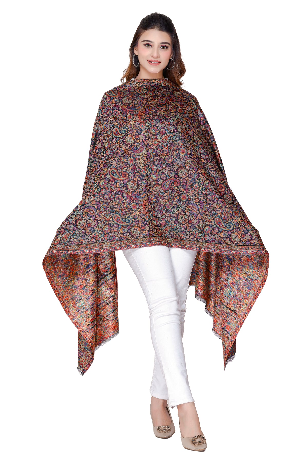 TOOSH MODA شالات نسائية مطبوعة (أسود) - Image 2