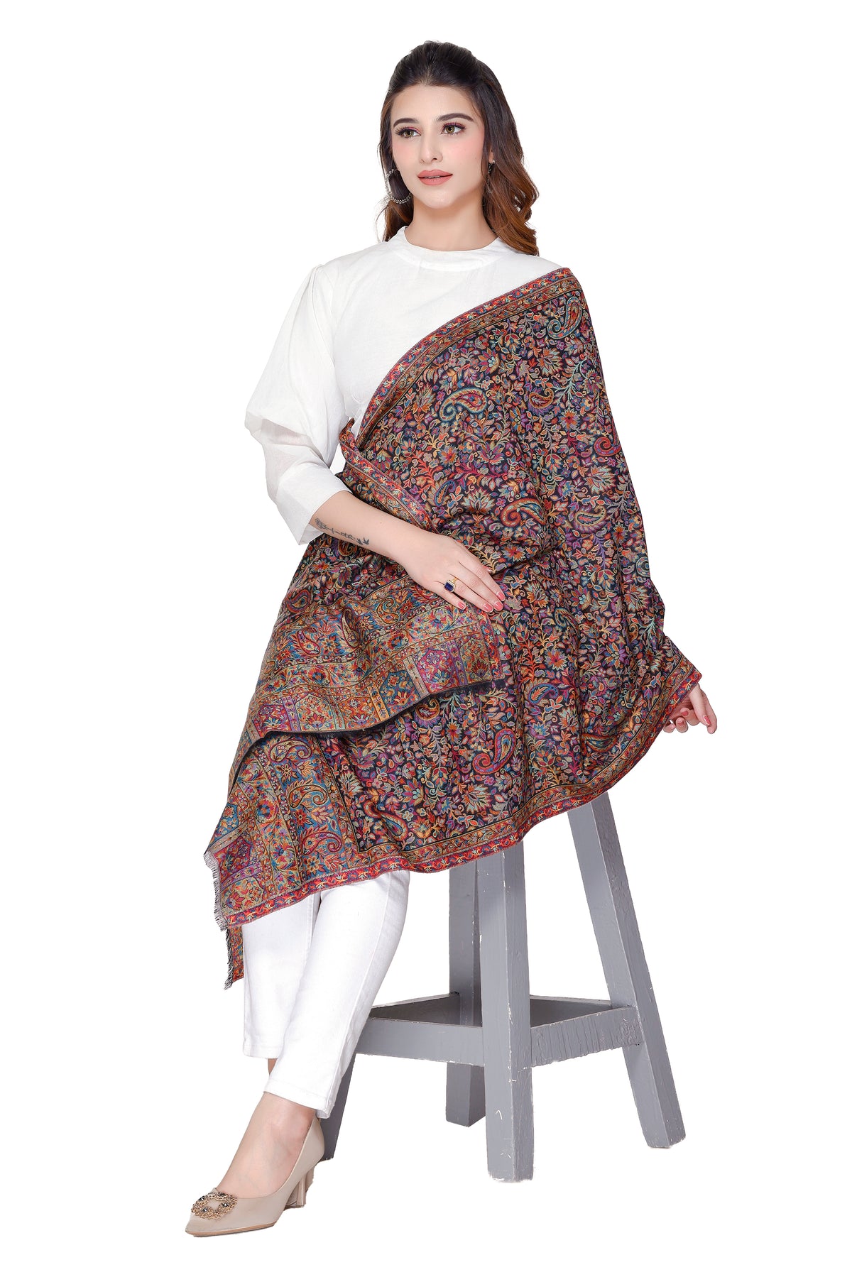 TOOSH MODA شالات نسائية مطبوعة (أسود) - Image 5