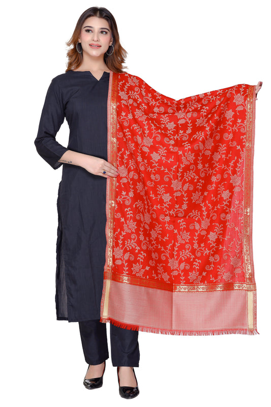 TOOSH MODA شالات جاكار نسائية (أحمر)