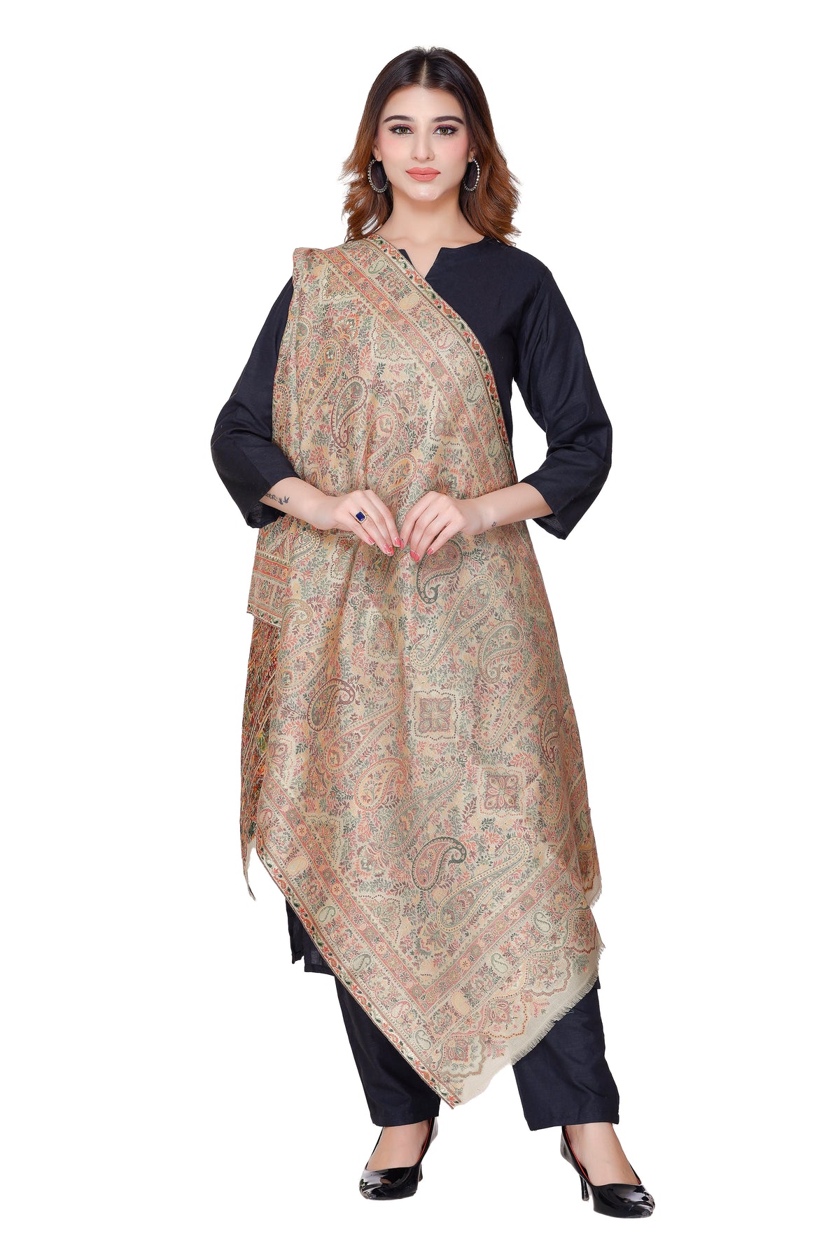 TOOSH MODA شالات زاري نسائية (بيج) - Image 3