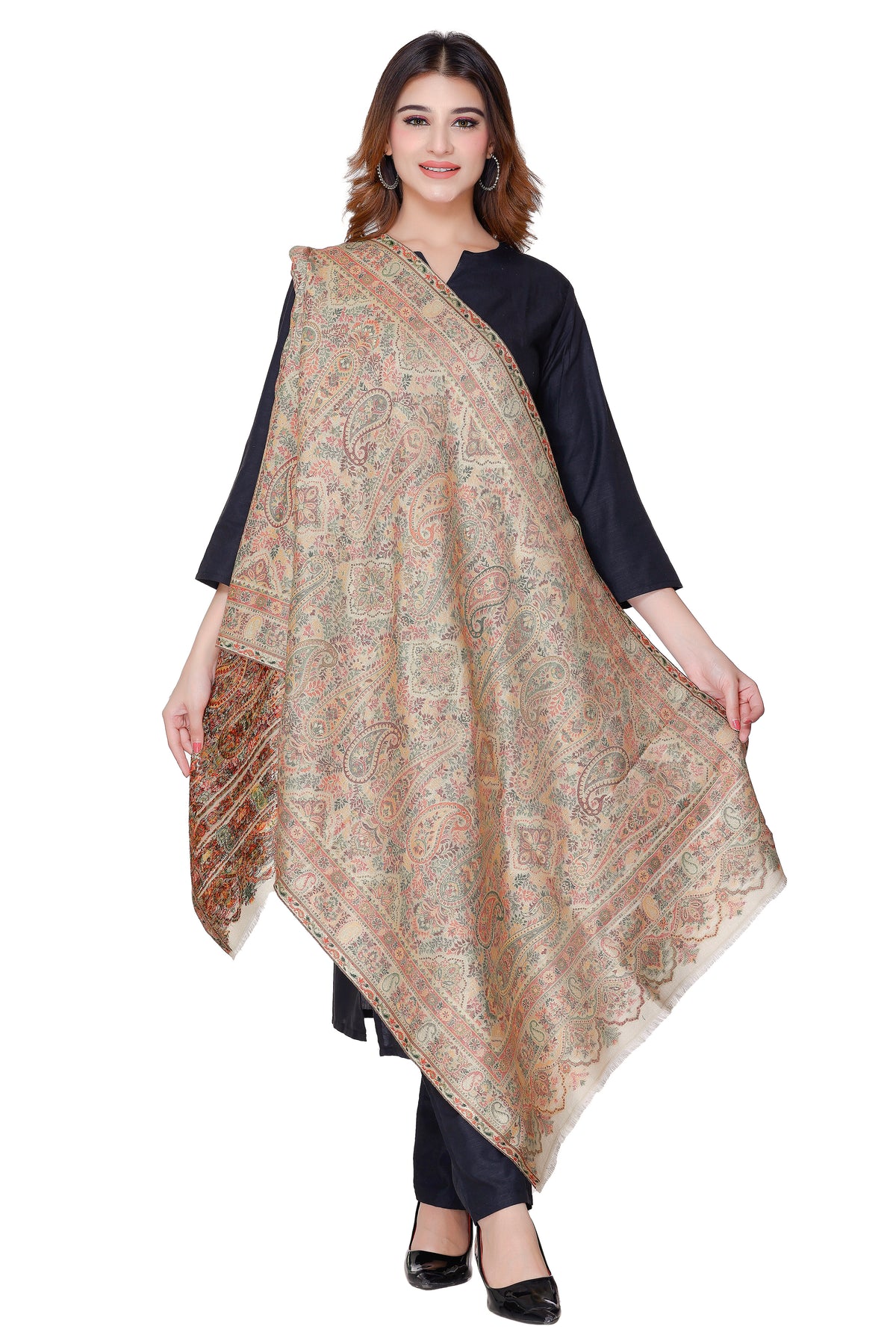 TOOSH MODA شالات زاري نسائية (بيج) - Image 1