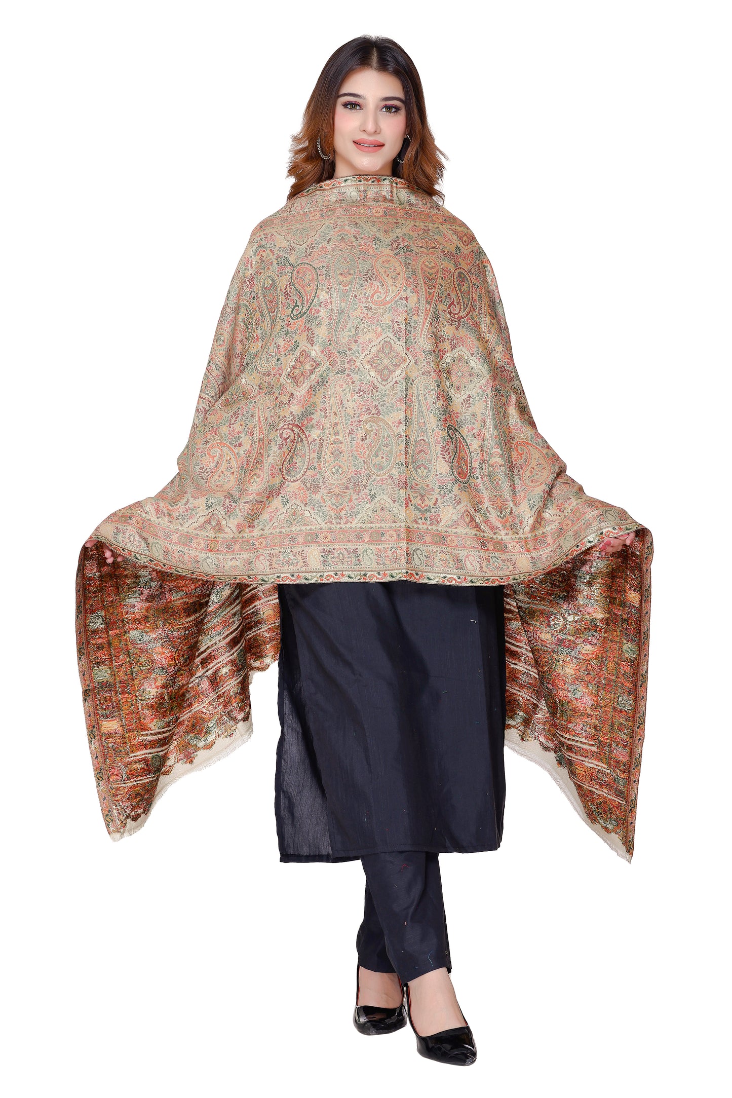 TOOSH MODA شالات زاري نسائية (بيج)