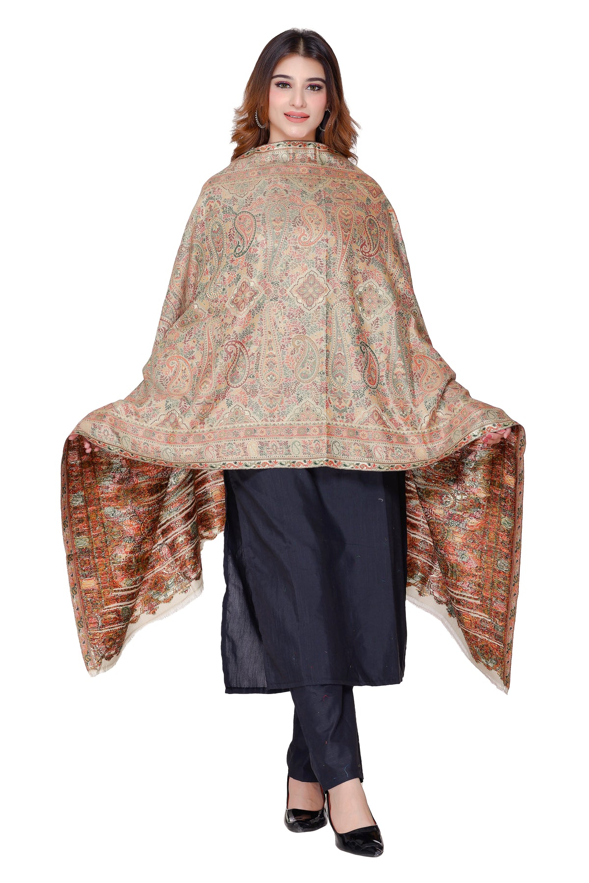 TOOSH MODA شالات زاري نسائية (بيج) - Image 5