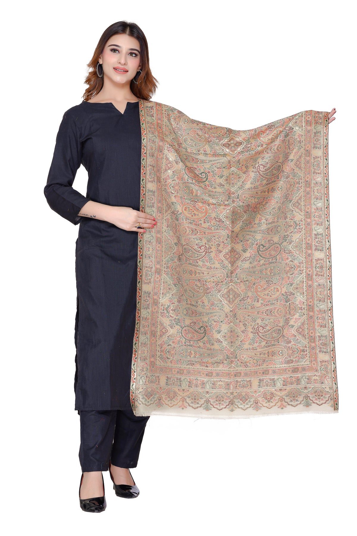 TOOSH MODA شالات زاري نسائية (بيج) - Image 7